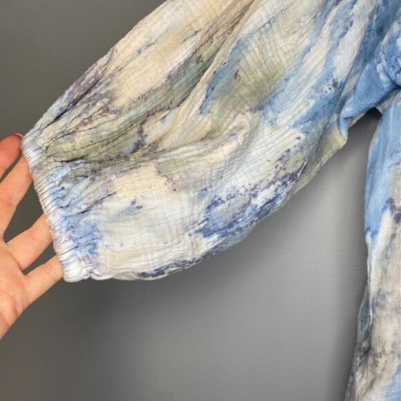 YFB Gauze Artsy Lagenlook Oversized Tie-Dye Button Up Women's Size S - Picture 5 of 8